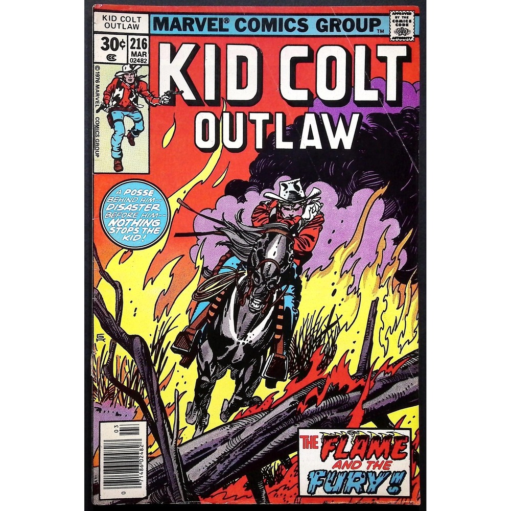 Marvel Comic Book Kid Colt Outlaw #216 March 1976 Bronze Age Western‎